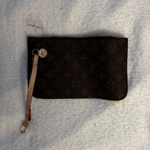 Brown Tan Monogram Clutch Wallet with Gold accents